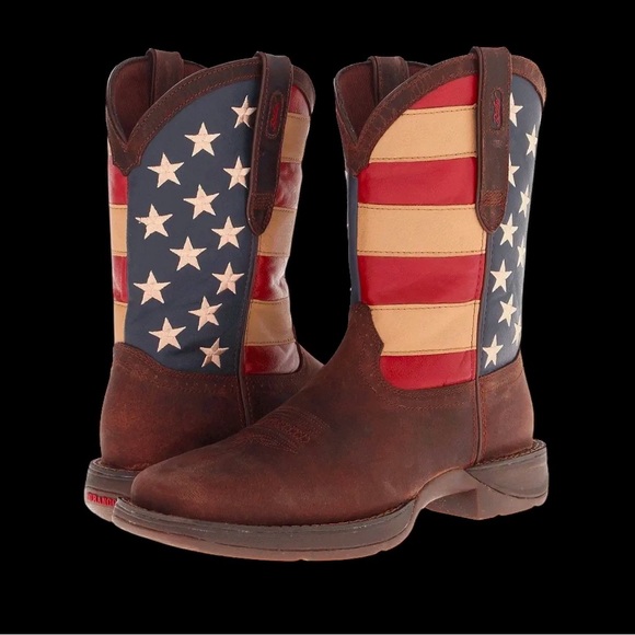 New Durango Men's Rebel Patriotic 🇺🇸 Pull-On Western Flag Boots Brown 11.5 - Picture 4 of 14
